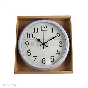 Custom logo personalized wood grain wall clock living room silent clock for decoration