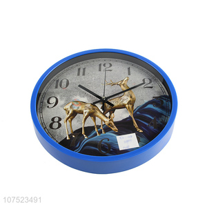 New products personalized elk pattern wall clock living room bedroom creative silent clock