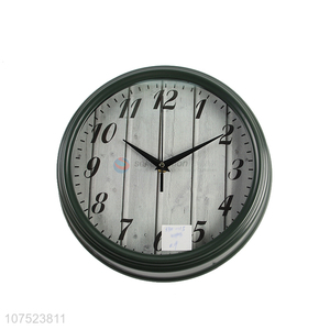 Latest arrival fashionable wood grain wall clock quartz clock for bedroom decoration