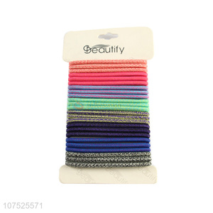 Latest arrival 24pcs elastic hair ties ponytail holder for girls