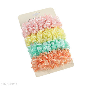 China factory 4pcs elastic hair rings hair ropes hair ties