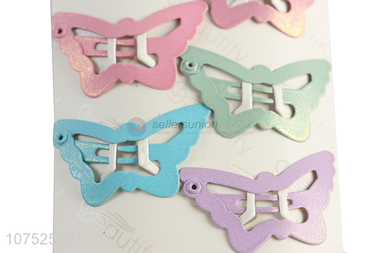 New design butterfly shape kids hair clip fashion accessories