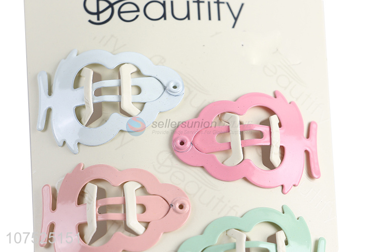 Bottom price colorful tree shape iron hair clips metal hairpin set