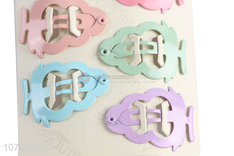 Bottom price colorful tree shape iron hair clips metal hairpin set