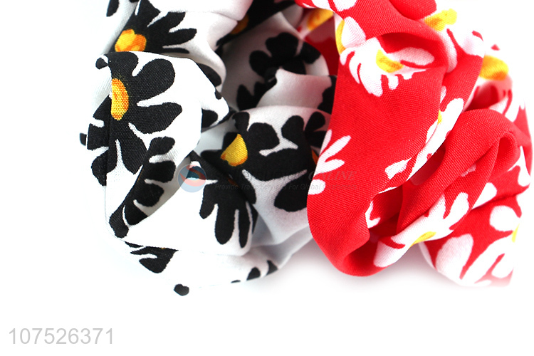 Hot sale flower printed hair rings hair scrunchies for girls & women