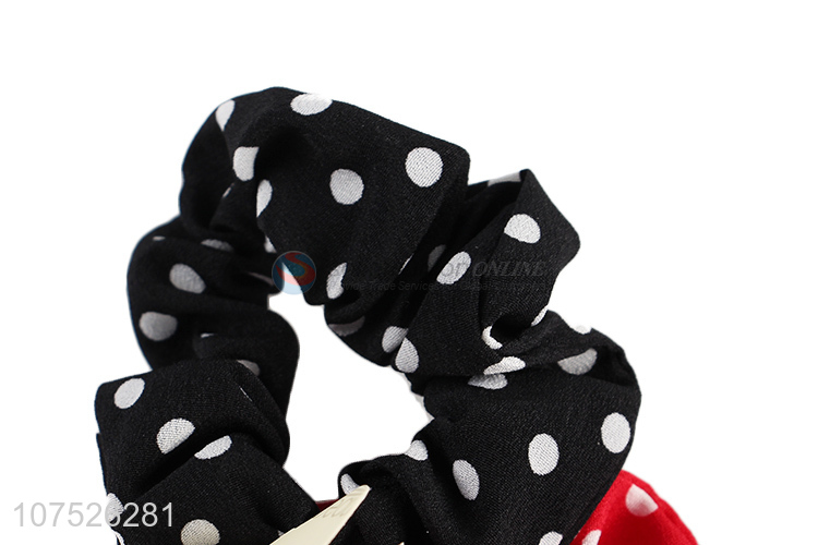 Most popular polka dot printed hair scrunchies ladies hair bands