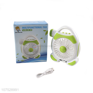 High Quality Multifunctional Portable Rechargeable Fan With Led Light