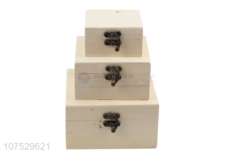 Good quality wooden craft box gift box with locking clasp