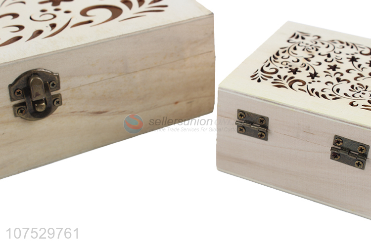 Good sale wooden carving craft box gift box with locking clasp