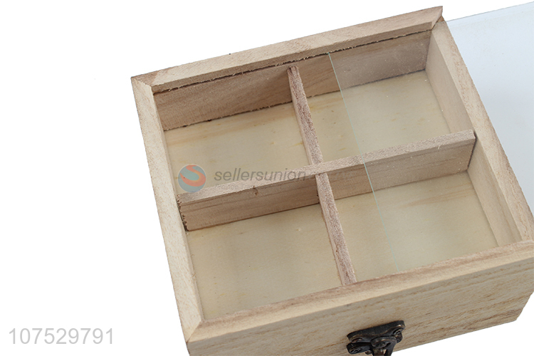 Bottom price 2 tier wooden jewelry packing box with glass window lid