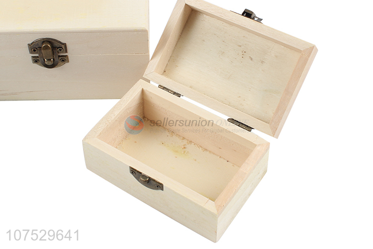 New products natural unfinished wooden craft box jewelry box