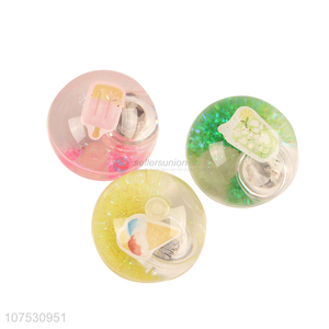 Good sale light up glitter bouncy water ball with ice cream card