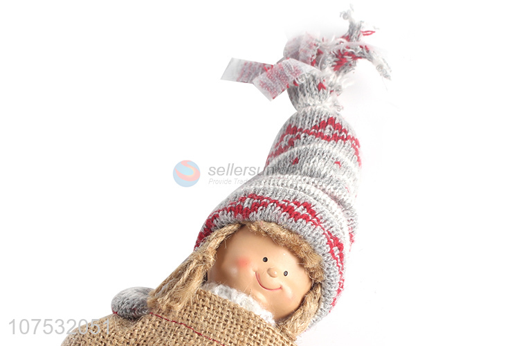 Factory direct sale Christmas gifts Christmas fabric doll in linen bag