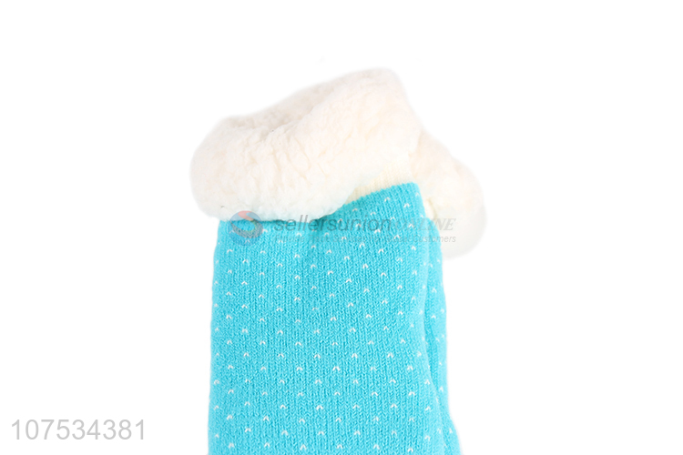 Bottom price women winter socks fleece-lined slipper socks