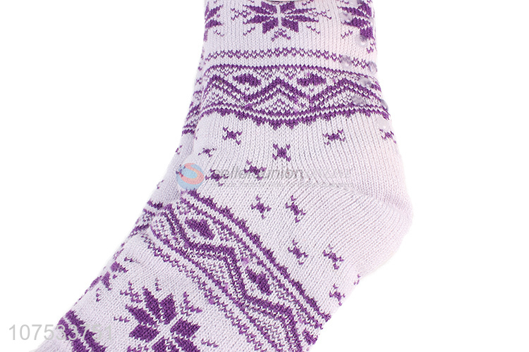 Good quality women winter socks fleece-lined slipper socks