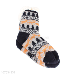 Wholesale women fleece slipper socks cozy floor socks