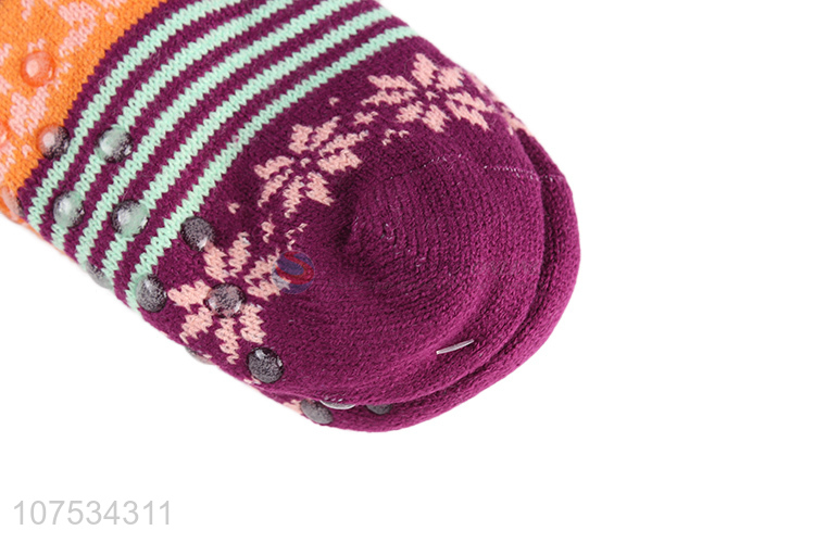 China manufacturer women knitted fleece lined socks for winter