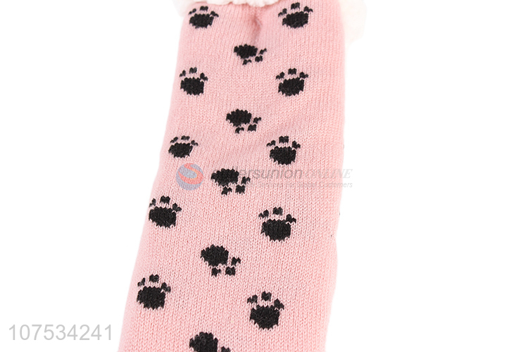 Low price ladies home socks fleece lining floor socks