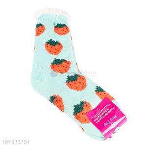 Best selling women indoor slipper socks with plush lining