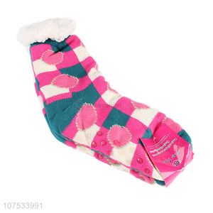 Low price winter home slippers floor socks for ladies