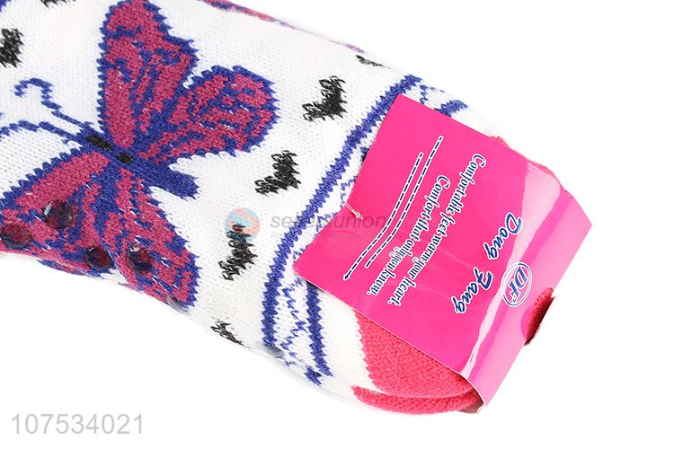 Hot sale women fleece slipper socks cozy floor socks