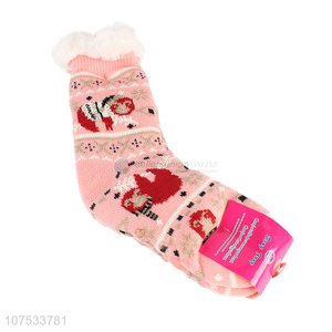 High quality ladies indoor socks fleece lining floor socks