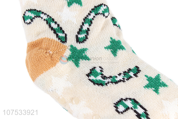 Latest design women winter socks fleece-lined slipper socks