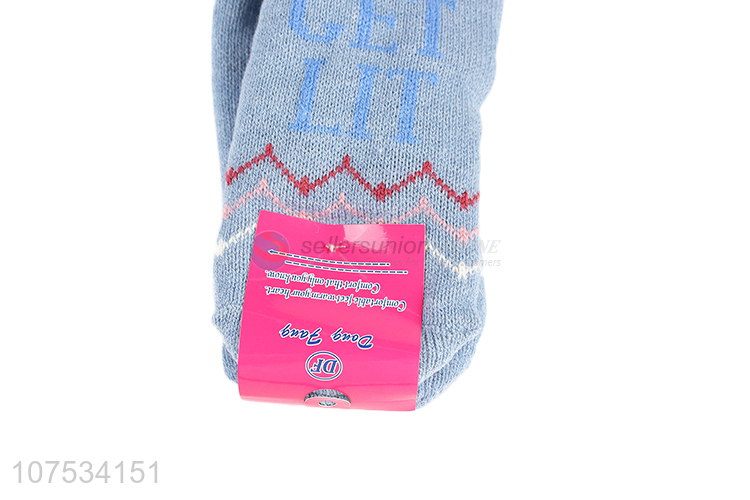 Good sale women knitted fleece lined socks for winter