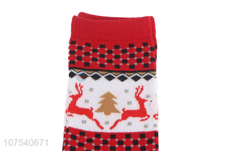 High Quality Christmas Printing Long Socks Ladies Socks