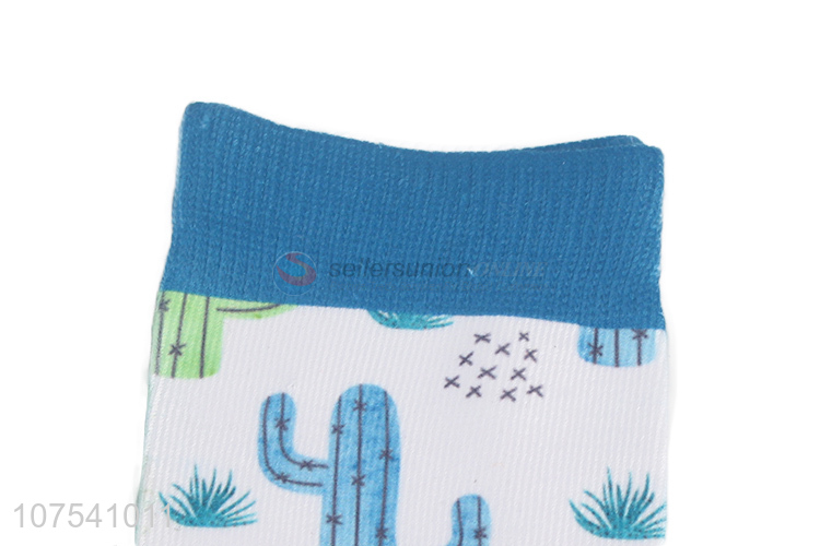 Wholesale Cactus Pattern Colorful Ladies Socks Soft Socks