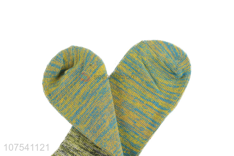 High Quality Colorful Knitted Socks Ladies Cotton Socks