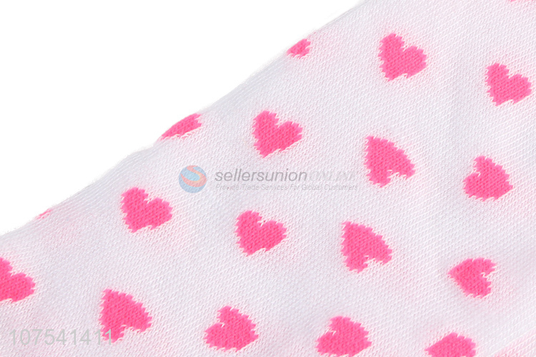 Good Sale Love-Heart Pattern Crew Socks Soft Short Socks