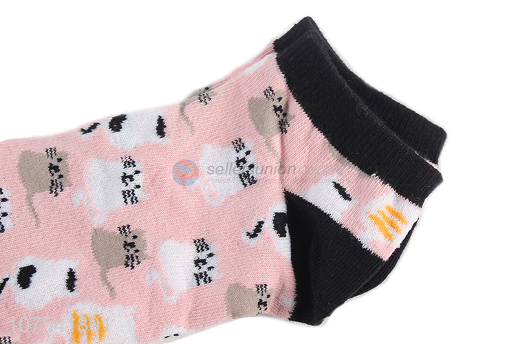 High Quality Cartoon Animal Pattern Short Socks Ladies Sock