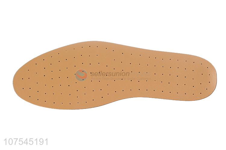 Factory Price Black Eva Beige Leather Insoles Perforated Breathable Insoles