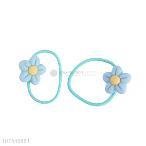 Wholesale Price Girls Elastic Hair Ring With Cute Flower Decoration