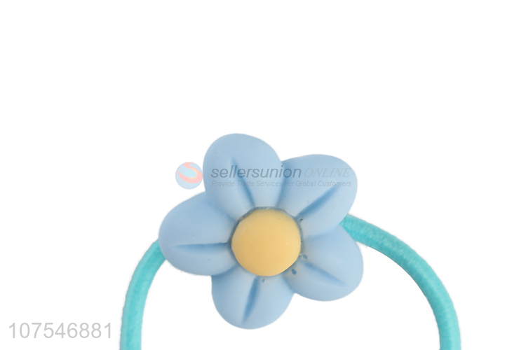 Wholesale Price Girls Elastic Hair Ring With Cute Flower Decoration