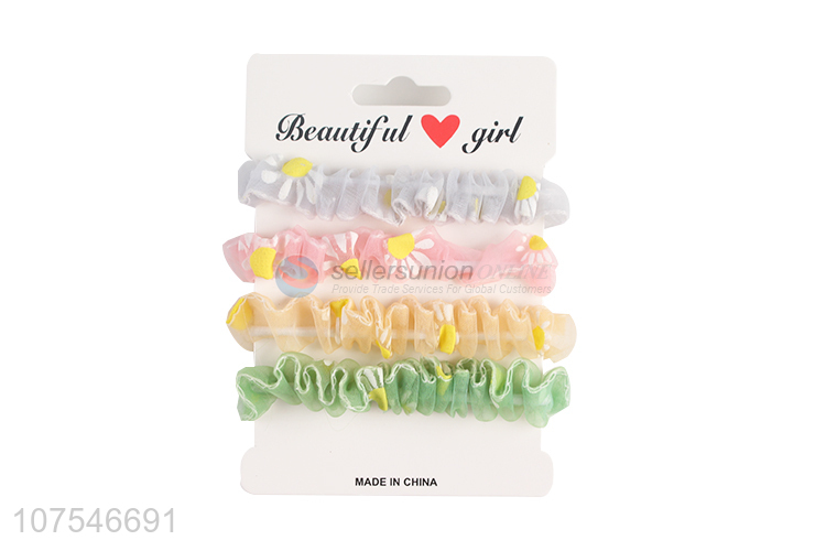 Premium Quality 4 Pieces Ponytail Hair Rings Elastic Hair Ties