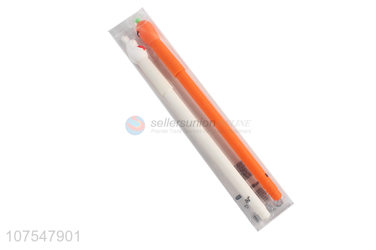 Most popular rabbit & carrot shape plastic gel ink pens for students