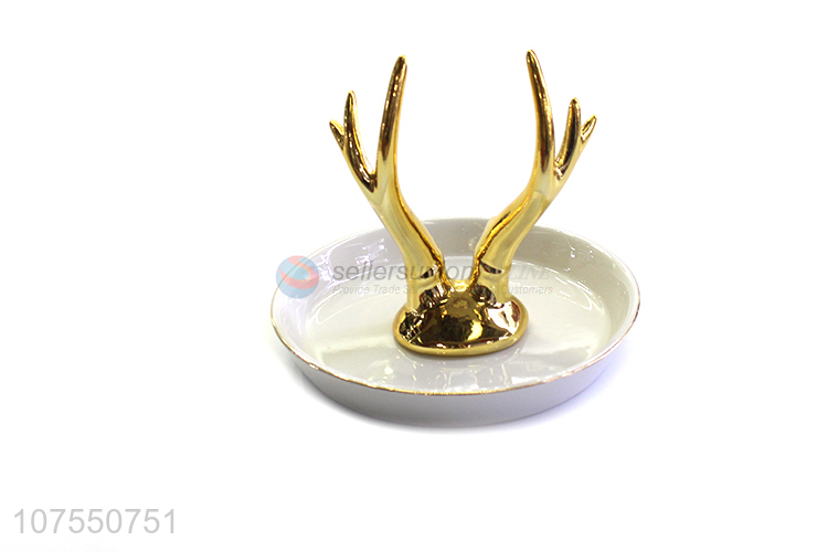 Wholesale Creative Ceramic Plate With Deer Decoration