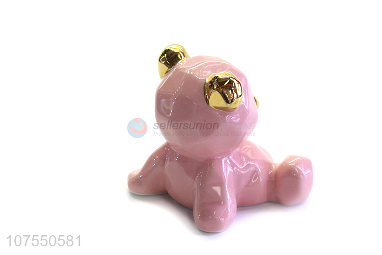 Hot Sales Home Decoration Porcelain Figurines Ceramic Bear Crafts Ornaments