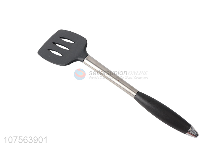 Best selling kitchenware silicone slotted shovel with stainless steel handle