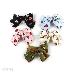 New arrival heart printed bowknot hair clip fashion hair claws