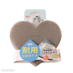 Best Price Heart Shape Eco Friendly Multi-Purpose Silicone Dishwashing Brush