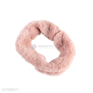 Fashion design fluffy hair ties faux fur hair scrunchie for ladies