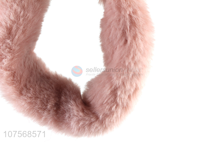 Fashion design fluffy hair ties faux fur hair scrunchie for ladies