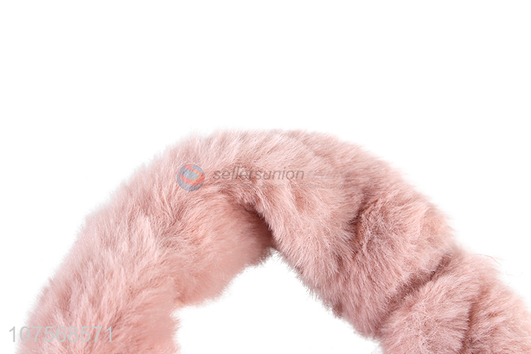 Fashion design fluffy hair ties faux fur hair scrunchie for ladies