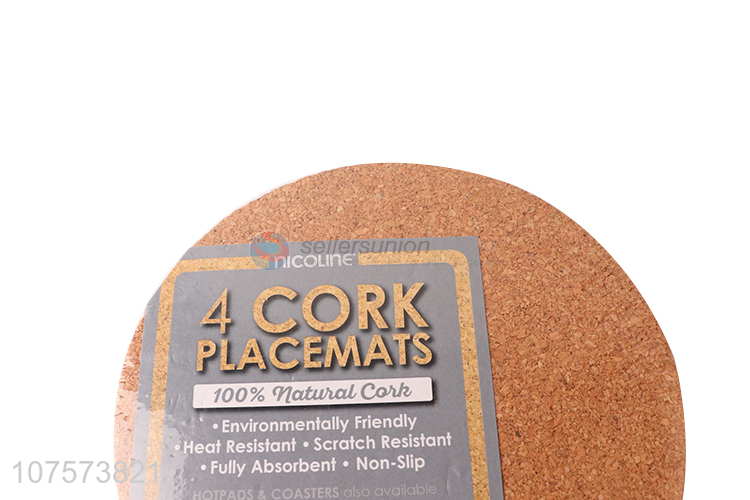 Best selling decorative round wooden coaster holder cork cup mats