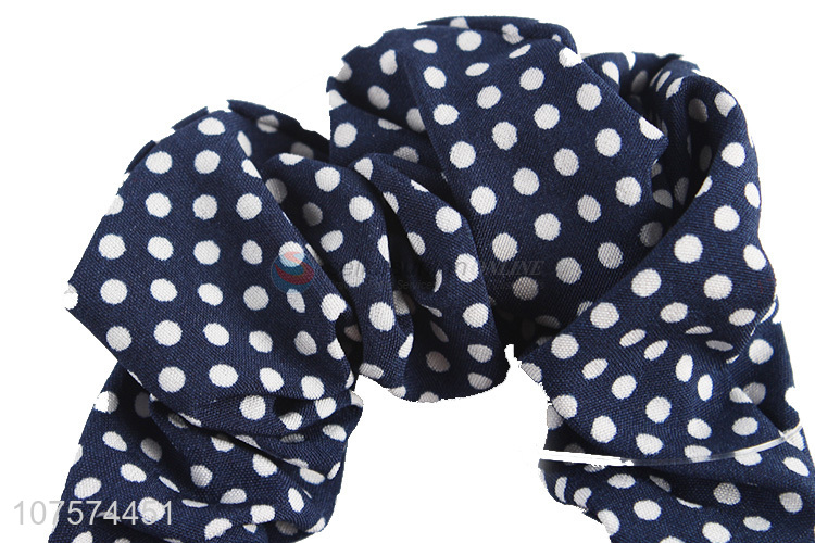 Factory direct sale trendy polka dot hair scrunchies ponytail holder for girls