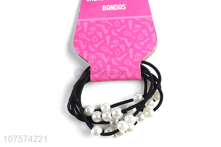 Wholesale fashionable elegant pearl hair bands pearl hair ropes ponytail holder