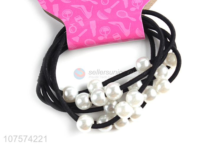 Wholesale fashionable elegant pearl hair bands pearl hair ropes ponytail holder